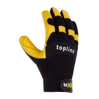 teXXor Hirschleder-Handschuh, gelb,schwarzes Oberteil Nylon-Spandex-Gemisch Klettverschluss am Handgelenk Größe 11