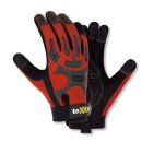 teXXor Kunstleder-Handschuh,schwarz,Oberteil rot aus Super-Airmesh-Gewebe, Innenhand m. abgepolstertem Belastungsbereich, Protektoren auf Handrücken, Klettverschl. Größe 10