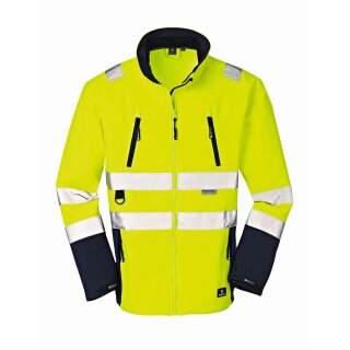 PROTECT WORKWEAR "PITTSBURGH" Warn-& Wetterschutz-Softshelljacke Farbe: leuchtgelb/blau EN 471 verschiedene Größen