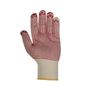 Strong Hand BW-/Nylon-Feinstrick-Handschuh, einseitig rote PVC-Noppen, Kat.2 verschiedene Größen 12er Pack