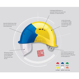 Voss Schutzhelm Visor Light mit integriertem Visier Rot