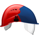 Voss Schutzhelm Visor Light mit integriertem Visier Rot