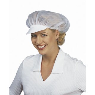 Leiber Netzhaube m.Schirm weiss